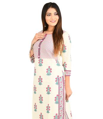 Multicolor printed cotton kurti 4