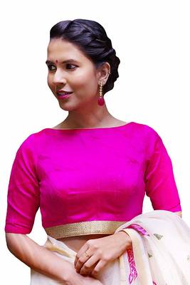 Designer Pink Color Gold Sequence Lace Blouse 1