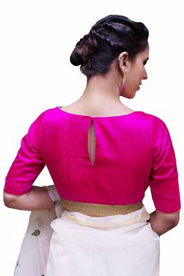 Designer Pink Color Gold Sequence Lace Blouse 2