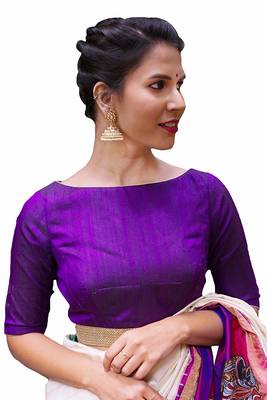 Designer Purple  Color Gold Sequence Lace Blouse 1