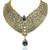 JewelMaze Gold Plated Stone Necklace Set with Maang Tikka