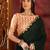 Dark Green Pearl and Metalic Georgette Saree with Blouse