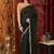 Dark Green Pearl and Metalic Georgette Saree with Blouse