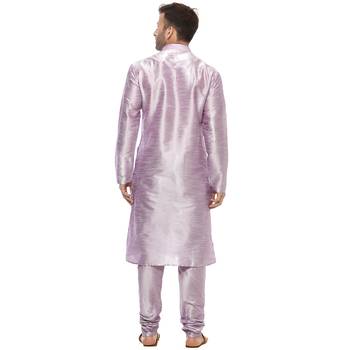 Purple Plain Silk Blend Kurta Pajama 4