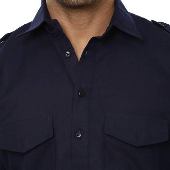 Blue Plain Cotton Kurta Pajama 5