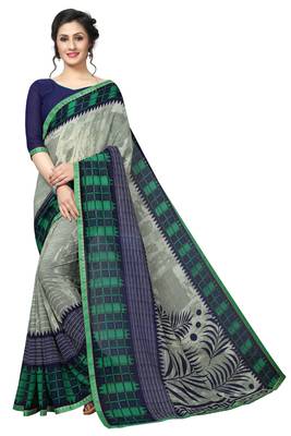 Multicolor printed georgette saree with blouse 1