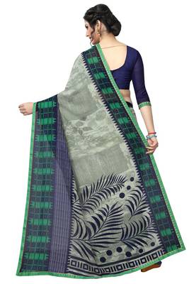 Multicolor printed georgette saree with blouse 3