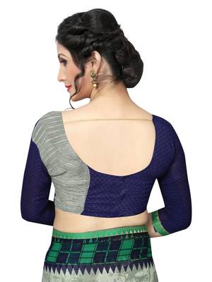 Multicolor printed georgette saree with blouse 4
