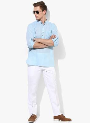 Purple Plain Linen Men Kurtas 2