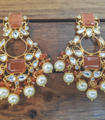 Orange cubic zirconia danglers drops