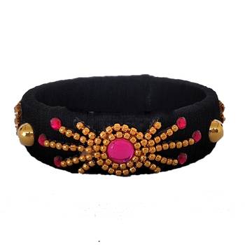 Black silk thread bangles 1