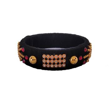 Black silk thread bangles 2