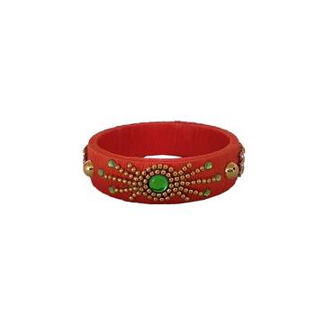 Orange silk thread bangles 1