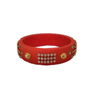 Orange silk thread bangles 2