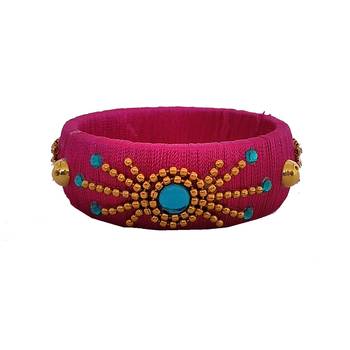 Pink silk thread bangles 1