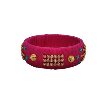 Pink silk thread bangles 2