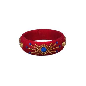 Red silk thread bangles 1