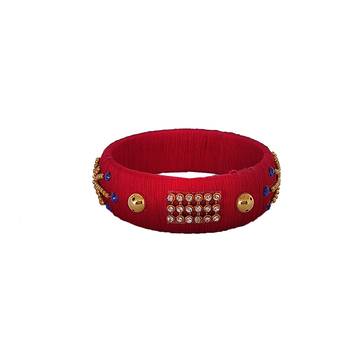 Red silk thread bangles 2