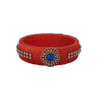 Orange silk thread bangles 1