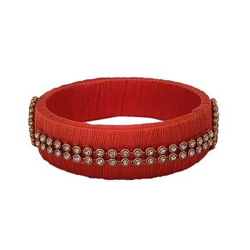 Orange silk thread bangles 2