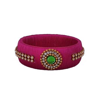 Pink silk thread bangles 1