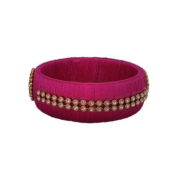 Pink silk thread bangles 2