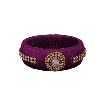 Purple silk thread bangles 1