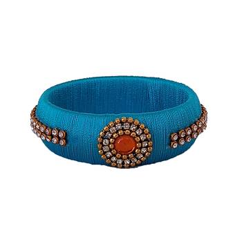 Blue silk thread bangles 1