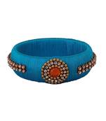 Blue silk thread bangles