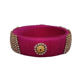 Pink silk thread bangles 1