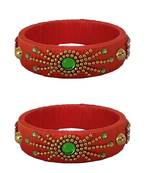Orange silk thread bangles