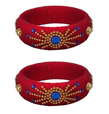 Red silk thread bangles 1