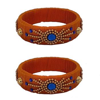 Yellow silk thread bangles 1
