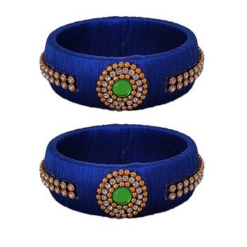 Blue silk thread bangles 1