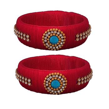 Red silk thread bangles 1