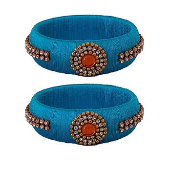 Blue silk thread bangles 1