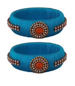 Blue silk thread bangles