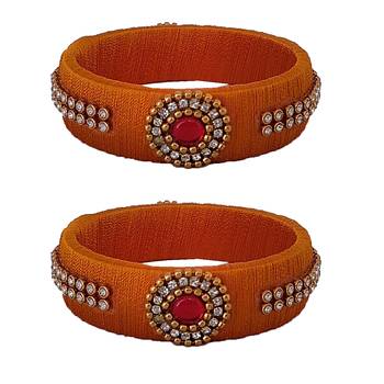 Yellow silk thread bangles 1
