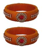 Yellow silk thread bangles