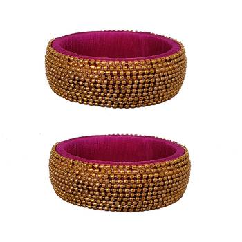 Pink silk thread bangles 1
