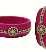 Pink silk thread bangles