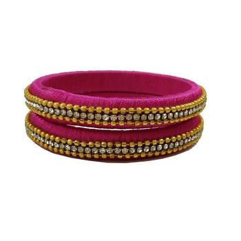 Pink silk thread bangles 1