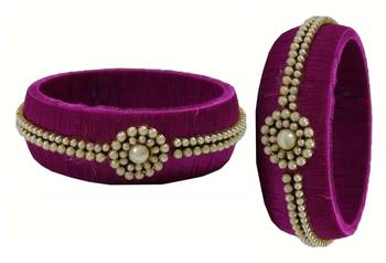 Purple silk thread bangles 1