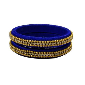 Blue silk thread bangles 1