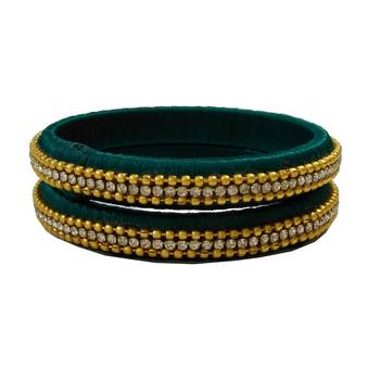 Green silk thread bangles 1