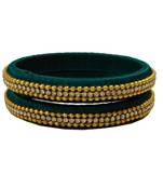 Green silk thread bangles