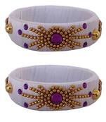 White silk thread bangles