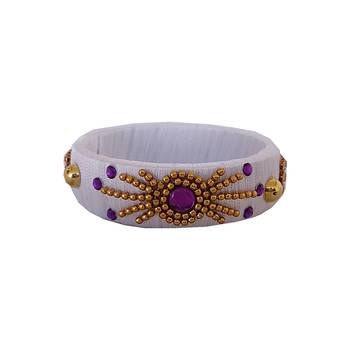 White silk thread bangles 1