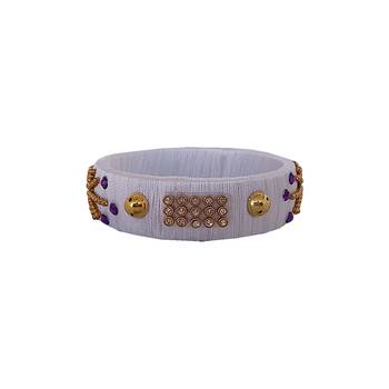 White silk thread bangles 2