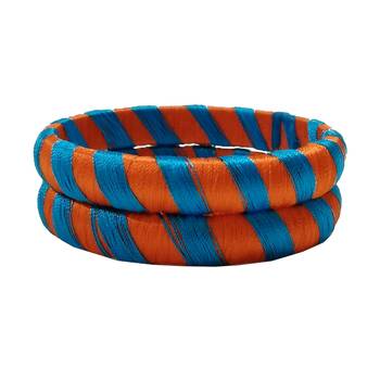 Blue silk thread bangles 1